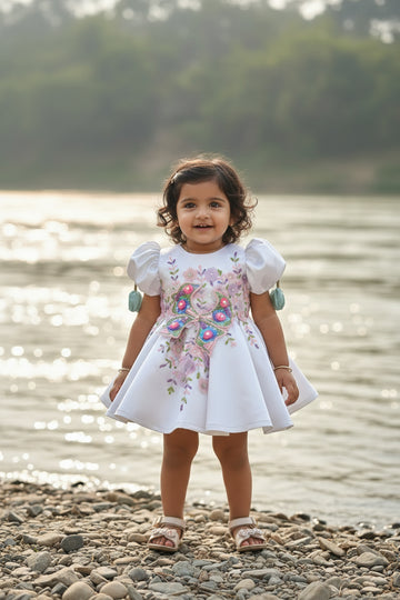 White Big Butterfly Birthday Dress