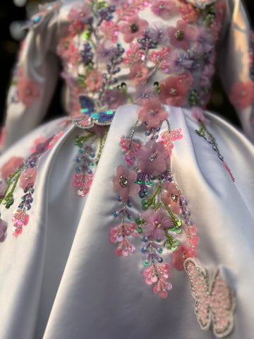 White Hand Crafted Emblished Dress