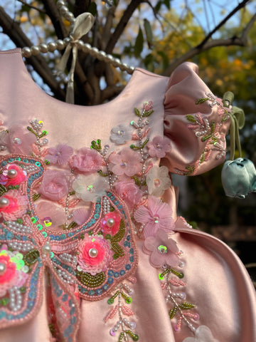 Peach Big Butterfly Dress