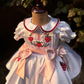 White Embroidered Collared Dress