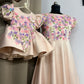 Peach Handmade Mother Daughter Dress