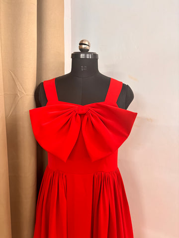 Red Bow Style Dress for women