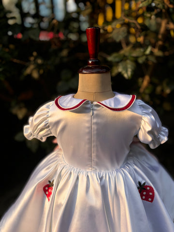 White Embroidered Collared Dress