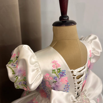 Off White Hand Crafted Dress