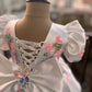 White Multi Color Handmade Dress