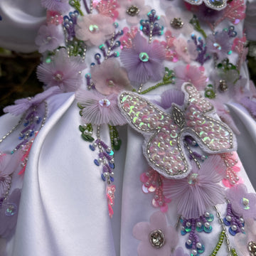 White Handmade Emblished Dress