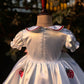White Embroidered Collared Dress