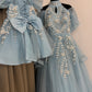 Blue Handmade Mother Daughter Dress Set