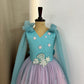 Blue and Pink Hand Crafted Baby Dress