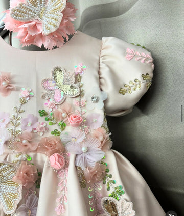 Pink color Birthday dress for baby girl