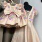 Peach Handmade Mother Daughter Dress