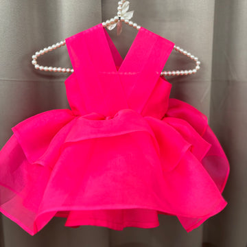 Pink Flower Organza Dress