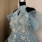 Blue Handmade Mother Daughter Dress Set
