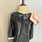 Black Sequin Shoulder Bow Dress