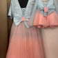 Dual Tone Handmade Mother Daughter Dress Set