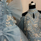 Blue Handmade Mother Daughter Dress Set