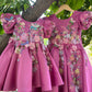 Pink Handmade Mother Daughter Dress Combo