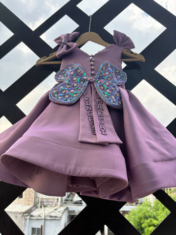 Lavender Bow Handmade Birthday Dress