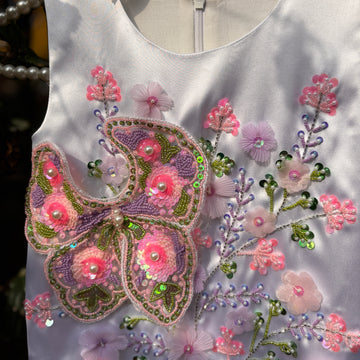 White colour Hand work dress