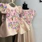 Peach Handmade Mother Daughter Dress