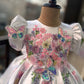 White Multi Color Handmade Dress