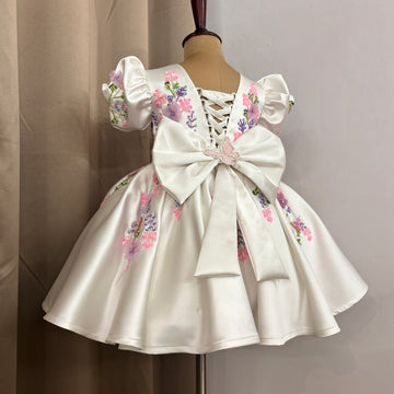 Off White Hand Crafted Dress