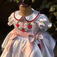 White Embroidered Collared Dress