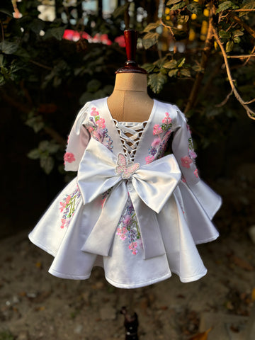 White Hand Crafted Emblished Dress