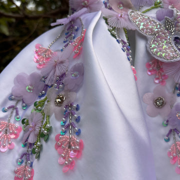 White Handmade Emblished Dress
