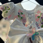 Beautiful white colour handwork  butterfly birthday dress
