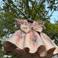 Beige Handmade Dress with 3D Butterflies