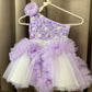 Lavender Hand Crafted One Shoulder Dress