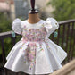 White Handmade Tulip Sleeves Dress