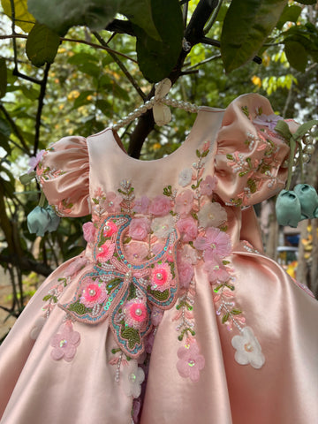 Peach Big Butterfly Dress