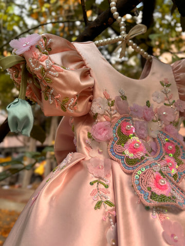 Peach Big Butterfly Dress