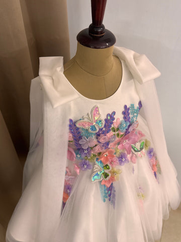 Beautiful White colour Handwork Dress