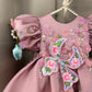Pink 3 D Butterfly Dress