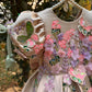 Beige Handmade Dress with 3D Butterflies