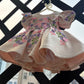 Peach Butterfly Embroidered Satin Dress for Baby Girls
