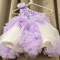 Lavender Hand Crafted One Shoulder Dress