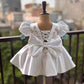 White Handmade Tulip Sleeves Dress