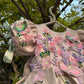 Beige Handmade Dress with 3D Butterflies