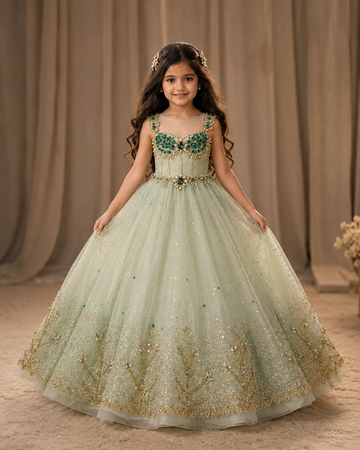 Green Handmade Ball Gown