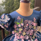 Blue Handmade Dress – Floral Embroidered Butterfly Party/Birthday Dress for Girls
