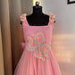 Pink 3 D Butterfly Handcrafted Dress for Women