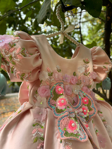 Peach Big Butterfly Dress