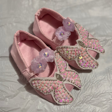 Hand made beautiful baby shoes of soft fabric