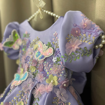 Lavender Hand Crafted Dress