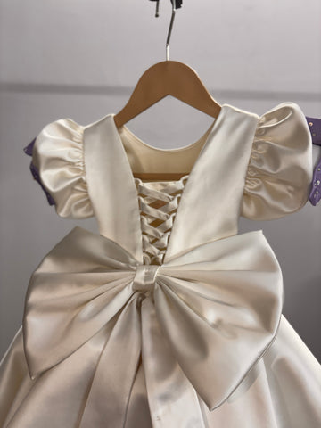 Off White Handpainted Baby Girl Dress