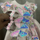 Peach color beautiful birthday dress for baby girl